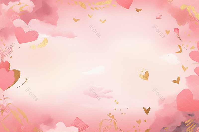 水彩小清新卡通情人节背景,插画/手绘图,插画/手绘图库,插画/手绘图下载,插画/手绘